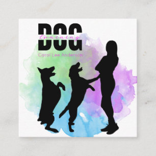 Carte De Visite Carré Entraînement de chien / Entraîneur de chien