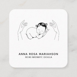 Carte De Visite Carré *~* Entraîneur de naissance de la sage-femme Reiki