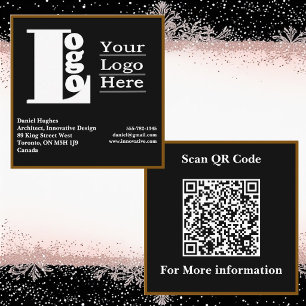 Carte De Visite Carré Entreprise de logo de typographie moderne Code QR 