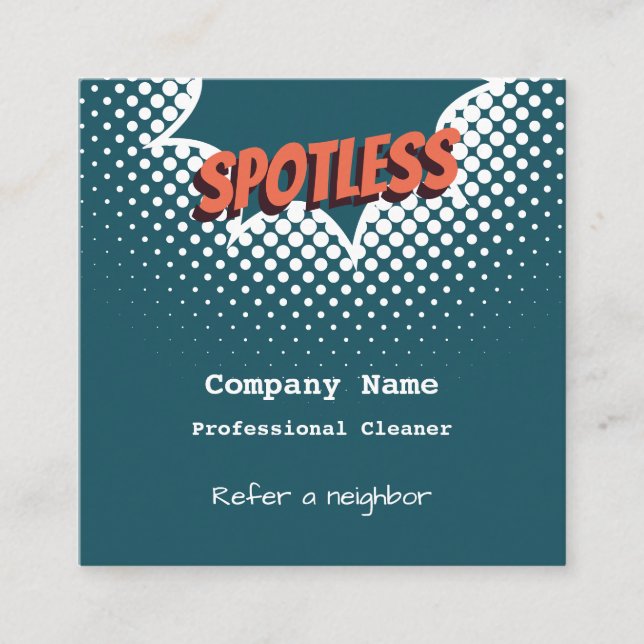 Carte De Visite Carré Entreprises De Nettoyage De Maison Référer Une Car (Devant)