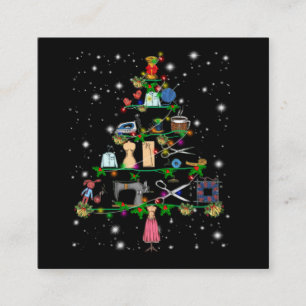 Carte De Visite Carré Équipements Crochet Foyers de Noël Lumières cou