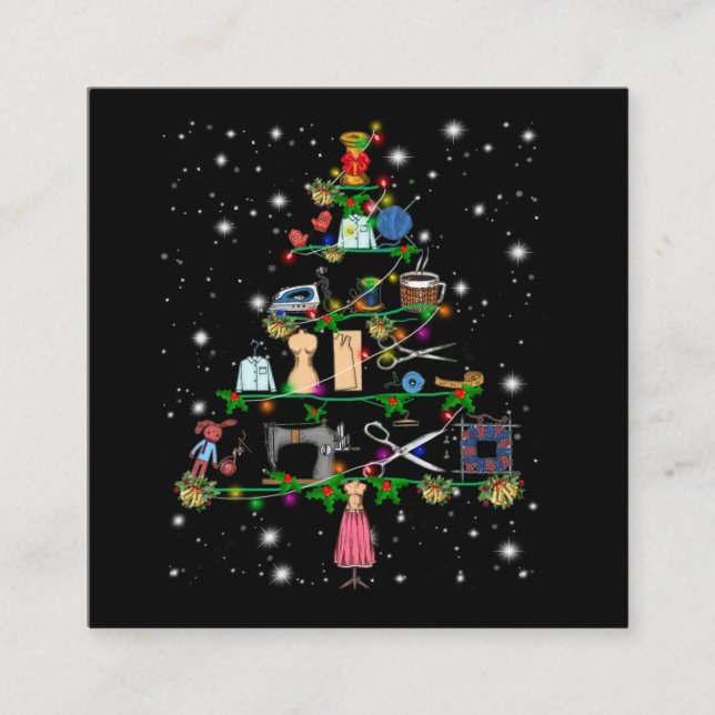 Carte De Visite Carré Équipements Crochet Foyers de Noël Lumières couver (Devant)