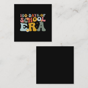 Carte De Visite Carré Ère de 100 jours d'école professeur groovy enfants