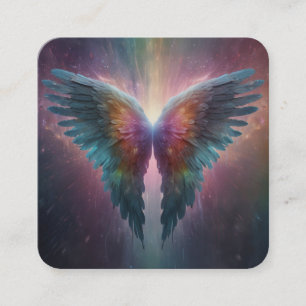 Carte De Visite Carré *~* Esotérique QR Mystical Rainbow Angel Wings AP7
