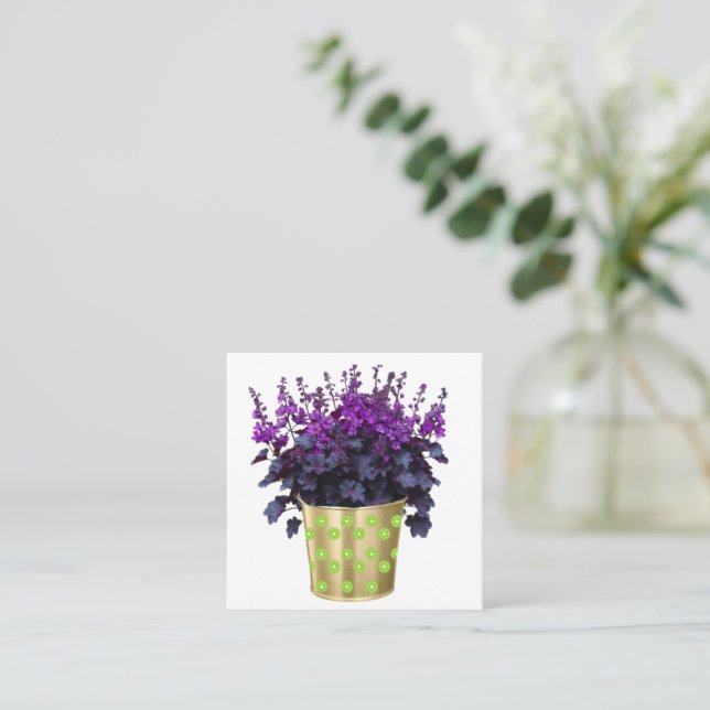 Carte De Visite Carré Espaces : La beauté des plantes et des fleurs (Debout devant)