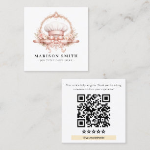 Carte De Visite Carré Essentiels de pâtisserie Blush Chef