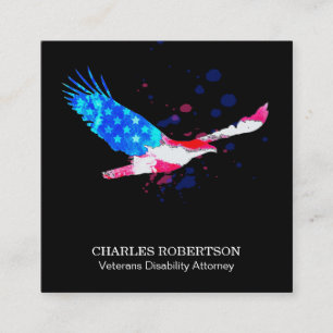 Carte De Visite Carré ** États-Unis Drapeau American Eagle Rouge Blanc