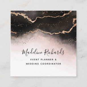Carte De Visite Carré Ethereal Mist Ombre Blush Rose Aquarelle moderne