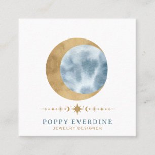 Carte De Visite Carré Étoiles célestes de lune