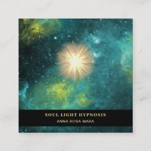 Carte De Visite Carré Étoiles curatives cosmiques d'éclat de Sun
