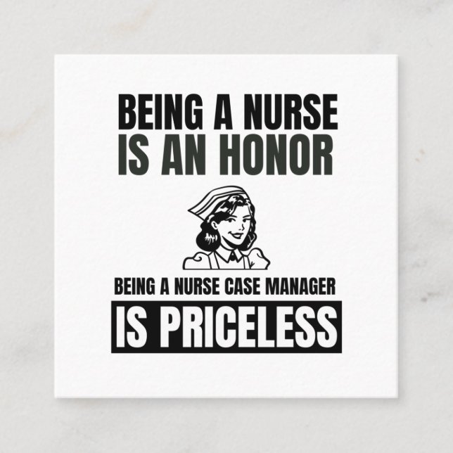 Carte De Visite Carré Être infirmière est un honneur être infirmière coq (Devant)