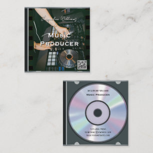 Carte De Visite Carré Étui de CD musical avec code QR rétro