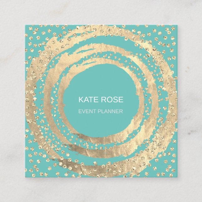 Carte De Visite Carré Event Planner Music Media Fashion Blogger Mint (Devant)