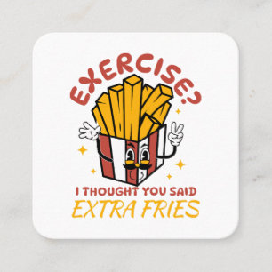 Carte De Visite Carré Exercice Je Pensais Que Vous Avez Dit Des Fries Su