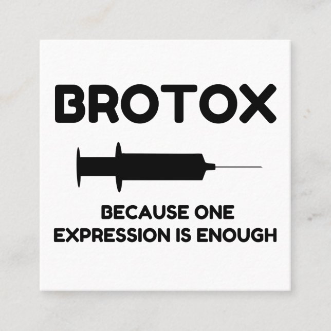 Carte De Visite Carré Expression Botox (Devant)