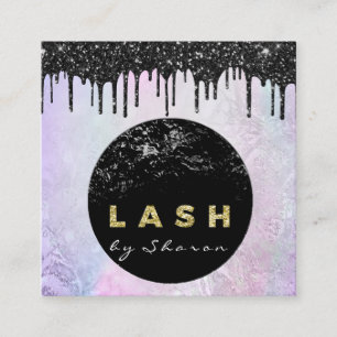 Carte De Visite Carré Eyelash Extension Expert Black Drift Parties scint