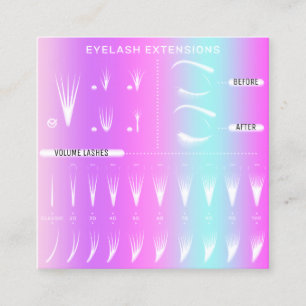 Carte De Visite Carré Eyelash Extension Studio Boutique Rose Moderne Nou