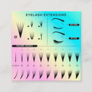 Carte De Visite Carré Eyelash Extension Studio Shop Pink Catalogue