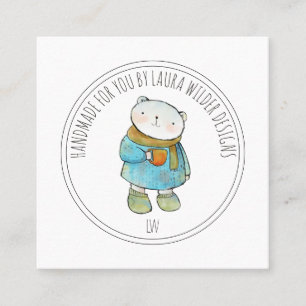 Carte De Visite Carré Fabricant de vêtements pour bébé artisanal Boutiqu