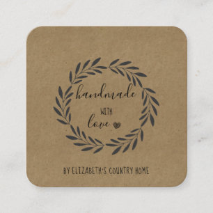 Carte De Visite Carré Fabriqué à la main avec l'amour Etsy Home Craft Cr