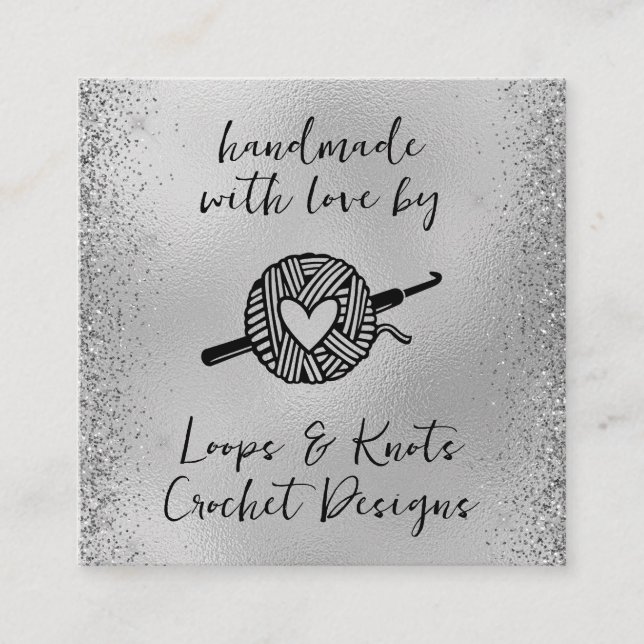Carte De Visite Carré Fait main avec amour (Devant)
