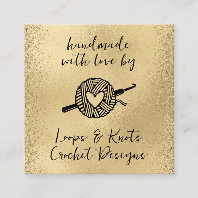 Carte De Visite Carré Fait main avec amour (Devant)