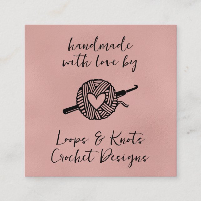 Carte De Visite Carré Fait main avec amour (Devant)