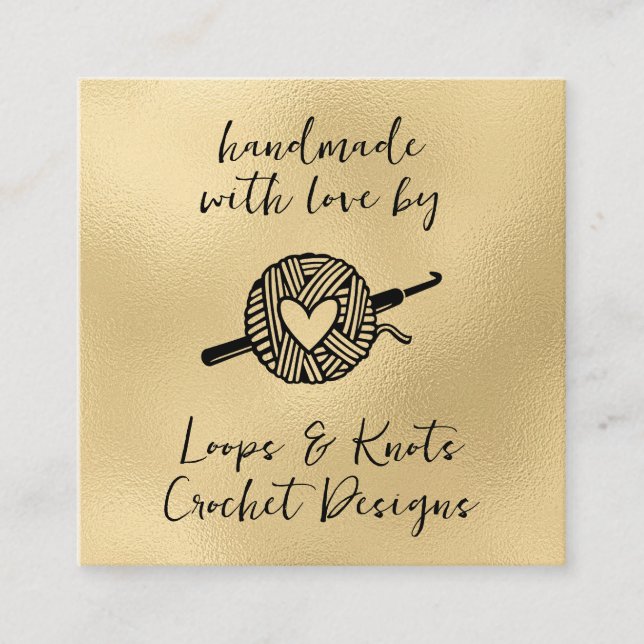 Carte De Visite Carré Fait main avec amour (Devant)