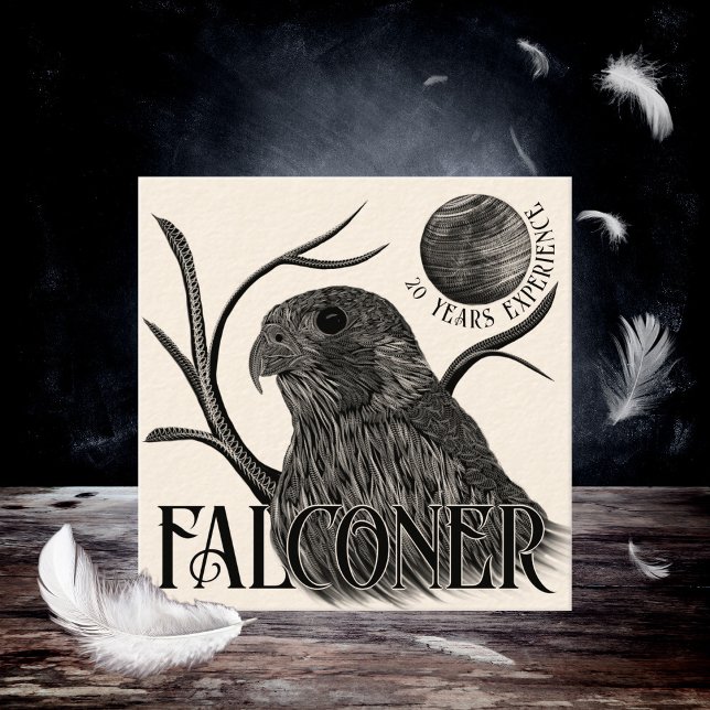 Carte De Visite Carré Falcon Pleine lune Services de Falcone (Créateur téléchargé)