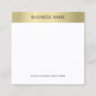 Carte De Visite Carré Faux Gold Blanc Élégant Moderne Minimaliste Modèle