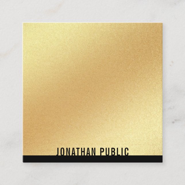 Carte De Visite Carré Faux Gold Modèle Professionnel Élégant tendance (Devant)