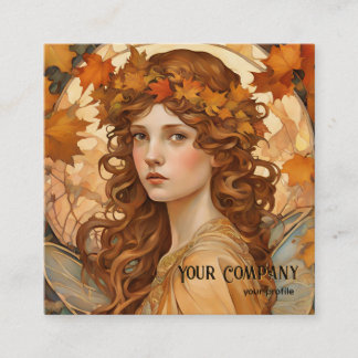 Carte De Visite Carré fée d'automne -artisanal