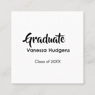 Carte De Visite Carré Félicitations à l'étudiant nom date année classe u