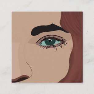 Carte De Visite Carré Femme Fille Visage Maquillage Oeil Artiste Hair St
