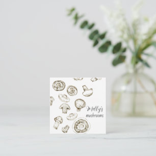 Carte De Visite Carré Ferme de Champignons Alimentation Médicinale Sain