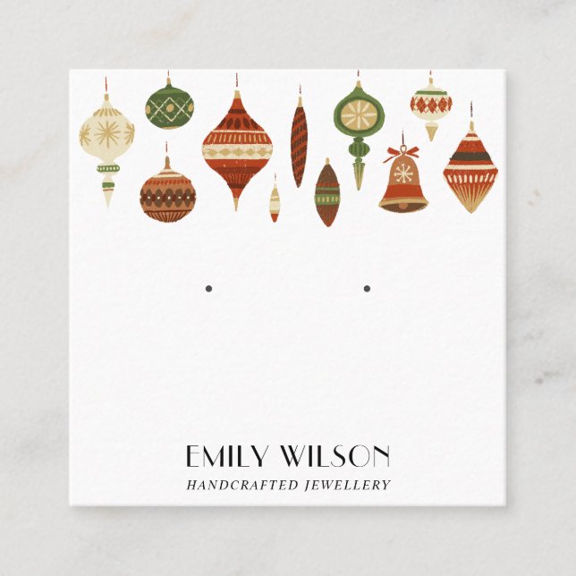 CARTE DE VISITE CARRÉ FESTIVE CHRISTMAS ORNAMENTS ÉTUDIANT ÉTABLISSEMENT (Devant)