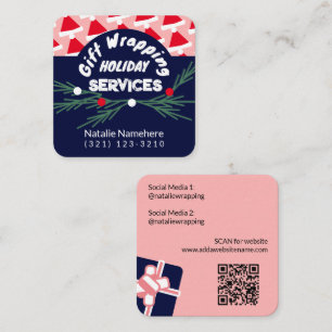 Carte De Visite Carré Festive Pink Modern Professional Service d'emballa