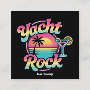 Carte De Visite Carré Fête en bateau de yacht rock délavé – Sons doux &