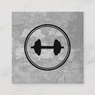 Carte De Visite Carré Fitness Gris Texture