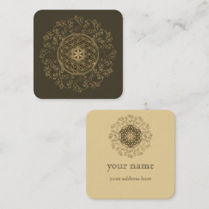 Carte De Visite Carré Fleur De Vie - Ornements Vintages Mandala 2