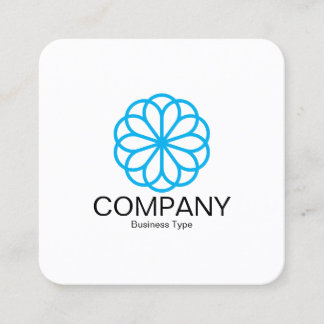 Carte De Visite Carré Fleur géométrique 06 - Blanc