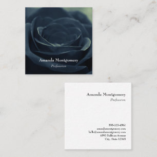 Carte De Visite Carré Fleur noire Rose Vibe gothique foncé