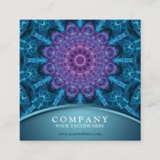 Carte De Visite Carré Fleur pourpre spirituelle, mer de bleu