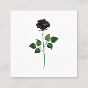 Carte De Visite Carré Fleur rose noire