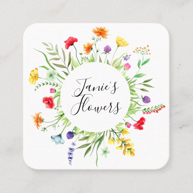 Carte de visite Carré fleur sauvage (Devant)