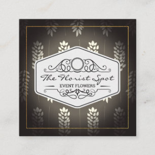 Carte De Visite Carré Fleurs   Restauration   Motif botanique