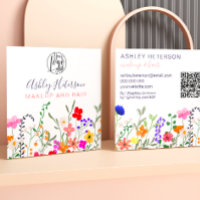 Fleurs sauvages pastel qr code logo maquillage che