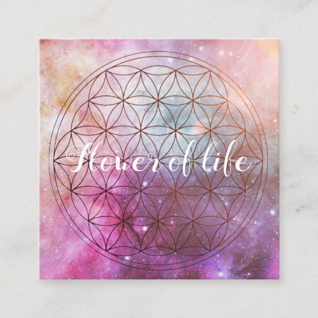 Carte De Visite Carré Flower of life (Devant)