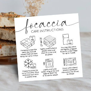 Carte De Visite Carré Focaccia Guide d'entretien du pain Logo minimum Bo