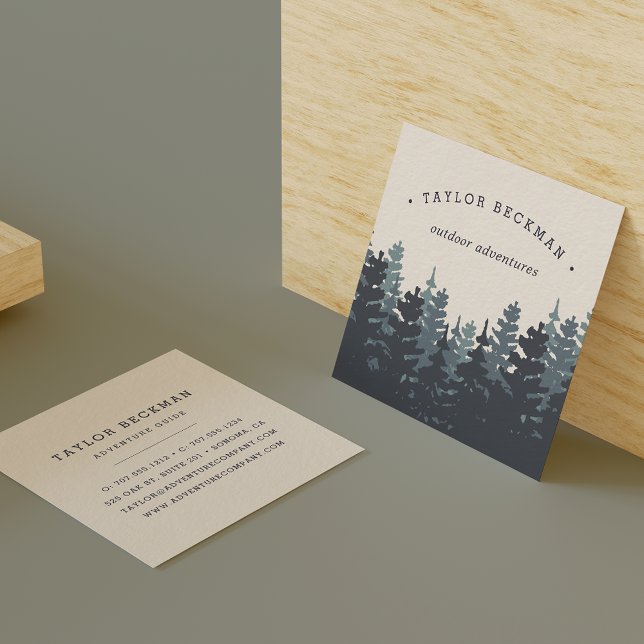 Carte De Visite Carré Forêt d'hiver (Créateur téléchargé)